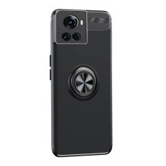 Microcase Oneplus 10R Focus Serisi Yüzük Standlı Silikon Kılıf - Siyah