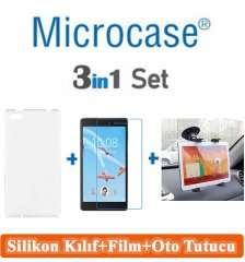 Tab 7 Essential TB-7304F Silikon Kılıf+Film+Oto Tablet Tutucu