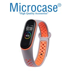 Microcase Xiaomi Mi Band 5 Kayış - Turuncu - Gri KY3