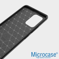 Microcase Samsung Galaxy S10 Lite - A91 - M80S Brushed Carbon Fiber Silikon Kılıf - Siyah