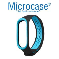 Microcase Xiaomi Mi Band 5 Kayış - Turkuaz - Siyah KY3
