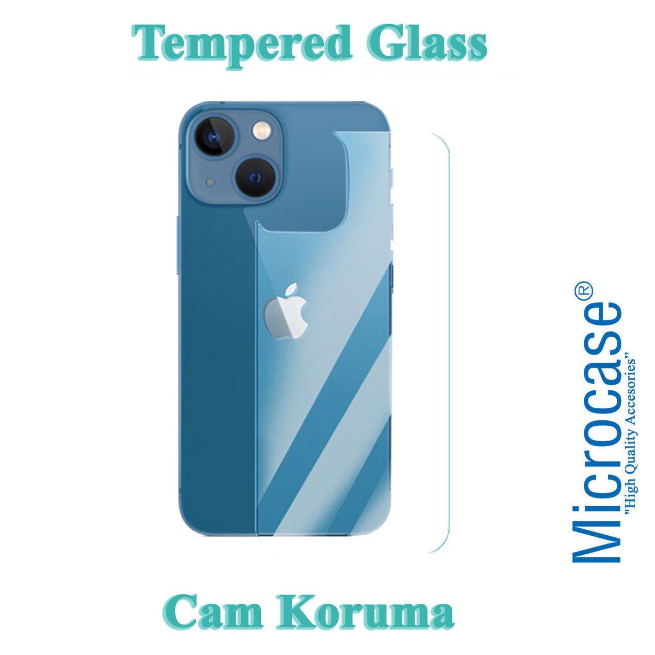 Microcase iPhone 13 Arka Kapak için Tempered Glass Cam Koruma