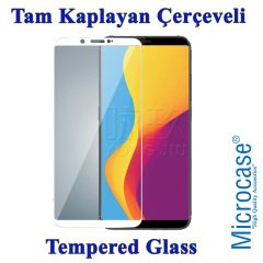 Microcase ZTE Nubia V18 Tam Kaplayan Tempered Ekran Koruma BEYAZ