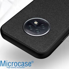 Microcase Xiaomi Redmi Note 9T Fabrik Serisi Kumaş ve Deri Desen Kılıf (SEÇENEKLİ) Gri