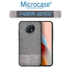 Microcase Xiaomi Redmi Note 9T Fabrik Serisi Kumaş ve Deri Desen Kılıf (SEÇENEKLİ) Gri