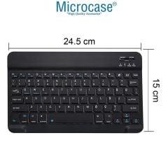 Microcase Lenovo M8 FHD TB-8705F 8705 8 inch Uyumlu Tablet Çanta+Türkçe Bluetooth Klavye +Mouse+ Standı - Pembe AL4382