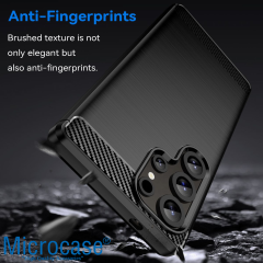 Microcase Samsung Galaxy S25 ile Uyumlu Brushed Carbon Fiber Silikon Kılıf - Siyah AL3332
