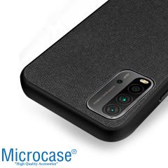 Microcase Xiaomi Redmi 9T Fabrik Serisi Kumaş ve Deri Desen Kılıf (SEÇENEKLİ)