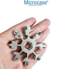Microcase 18in1 Paslanmaz Çelik Kar Tanesi Taşınabilir Çok Fonksiyonlu Alyan Anahtarlık AL4245