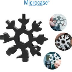 Microcase 18in1 Paslanmaz Çelik Kar Tanesi Taşınabilir Çok Fonksiyonlu Alyan Anahtarlık AL4245