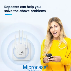 Microcase 300Mbps 4 Antenli Kablosuz Wireless Sinyal Güçlendirici Arttırıcı Wifi Adaptör - AL5070
