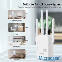 Microcase 300Mbps 4 Antenli Kablosuz Wireless Sinyal Güçlendirici Arttırıcı Wifi Adaptör - AL5070