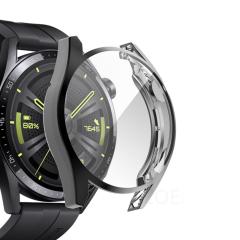 Microcase Huawei Watch GT 3 46 mm Önü Kapalı Tasarım Silikon Kılıf - Siyah