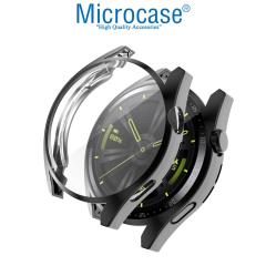 Microcase Huawei Watch GT 3 46 mm Önü Kapalı Tasarım Silikon Kılıf - Siyah