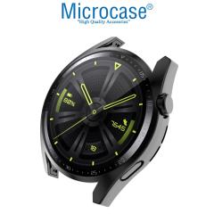 Microcase Huawei Watch GT 3 46 mm Önü Kapalı Tasarım Silikon Kılıf - Siyah