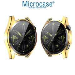 Microcase Huawei Watch GT 3 46 mm Önü Kapalı Tasarım Silikon Kılıf - Gold