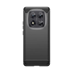 Microcase Xiaomi Poco X7/Redmi Note 14 Pro 5G ile Uyumlu Brushed Carbon Fiber Silikon Kılıf - Siyah AL3332