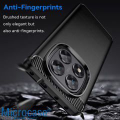 Microcase Xiaomi Poco X7/Redmi Note 14 Pro 5G ile Uyumlu Brushed Carbon Fiber Silikon Kılıf - Siyah AL3332