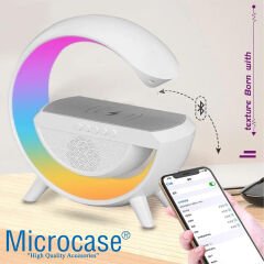 Microcase Bluetooth Hopörlörlü Kablosuz Şarj Cihazlı RGB Şarj Edilebilir Gece Lambası - AL4097