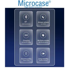 Microcase Bluetooth Hopörlörlü Kablosuz Şarj Cihazlı RGB Şarj Edilebilir Gece Lambası - AL4097