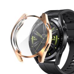 Microcase Huawei Watch GT 3 46 mm Önü Kapalı Tasarım Silikon Kılıf - Rose Gold