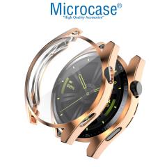 Microcase Huawei Watch GT 3 46 mm Önü Kapalı Tasarım Silikon Kılıf - Rose Gold