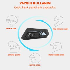 Microcase BT22 Bluetooth 5.0 Otomatik Çağrı Yanıtlama Şarj Edilebilir Motorsiklet Kask Kulaklığı AL4248