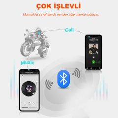 Microcase BT22 Bluetooth 5.0 Otomatik Çağrı Yanıtlama Şarj Edilebilir Motorsiklet Kask Kulaklığı AL4248