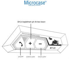 Microcase BT22 Bluetooth 5.0 Otomatik Çağrı Yanıtlama Şarj Edilebilir Motorsiklet Kask Kulaklığı AL4248