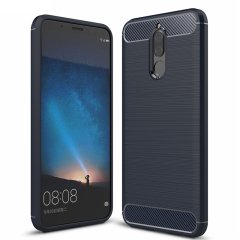 Huawei MATE 10 LİTE Brushed Carbon Silikon + Tempered Cam