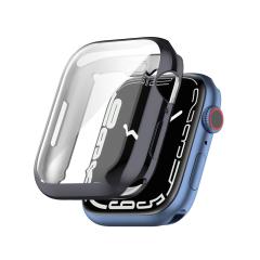 Microcase Apple Watch 7 45 mm Önü Kapalı Tasarım Silikon Kılıf - Antrasit Gri