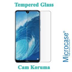 Microcase Huawei Honor 8X MAX Fabrik Serisi Kumaş ve Deri Desen Kılıf - Gri + Tempered Glass Cam Koruma