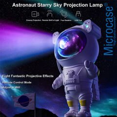 Microcase 3 W Astronot Yıldızlı Gökyüzü Lazer Projeksiyon Lambası USB Yıldızlı Gece Lambası - AL4099