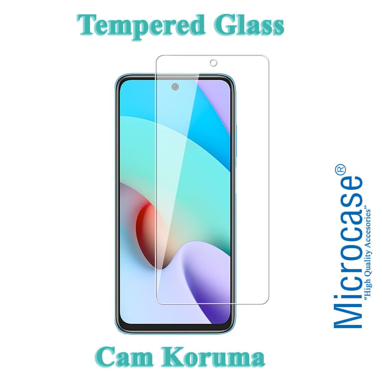 Microcase Xiaomi Redmi 10 Tempered Glass Cam Ekran Koruyucu