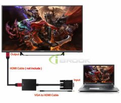 VGA Erkek to HDMI Çıkış + 1080P HD + Ses TV AV HDTV Video Dönüştü