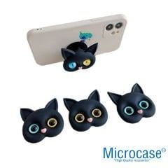 Microcase 3D Figürlü Kedi Tasarımlı 3M Yapıştırmalı Cep Telefonu Tutacağı Popsocket - AL4868