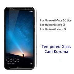 Huawei MATE 10 Lite İnce Silikon Şeffaf Kılıf + Tempered Cam