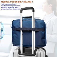 Microcase Lenovo Tab M11 11 inch  Tablet için Tablet Çantası 2 Bölmeli AL4228 Lacivert Gri Krem