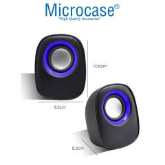 Microcase Multimedya 1+1 Mini Pc Hoparlör 2.0 Usb Speaker - AL4094