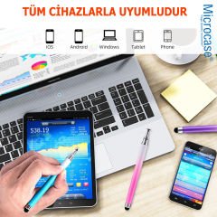 Microcase Universal Telefon  Tablet için   2in1 Disk Uçlu Stylus Dokunmatik  Çizim Kalemi-AL4765