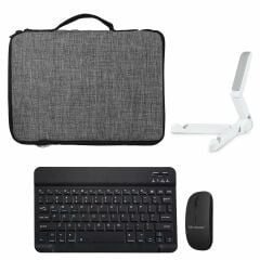 Microcase Samsung Galaxy Tab A 8 2019 SM-P200/SM-P205 Tablet Çanta + Bluetooth Klavye + Mouse + Tablet Standı - AL8112