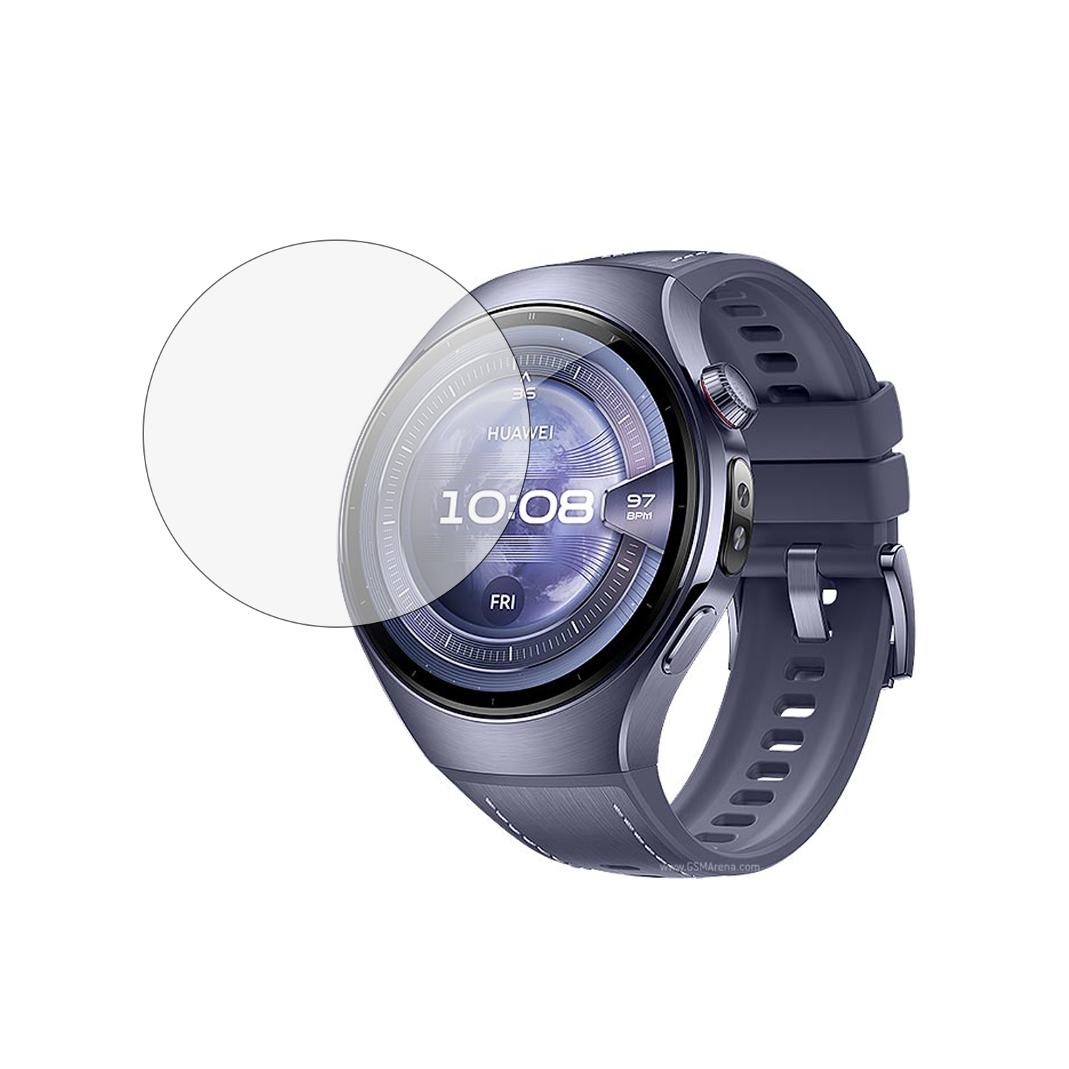 Microcase Huawei Watch 5 46MM için Tam Kaplayan Kavisli Ekran Koruyucu 3D Pet Film - Siyah AL3385
