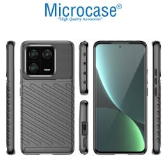 Microcase Xiaomi 13 Pro Global Thunder Serisi Darbeye Dayanıklı Silikon Kılıf - Siyah AL3421