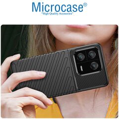 Microcase Xiaomi 13 Pro Global Thunder Serisi Darbeye Dayanıklı Silikon Kılıf - Siyah AL3421