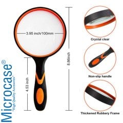 Microcase 100 mm Çap 3X Büyütme El Tipi Büyüteç - AL2492