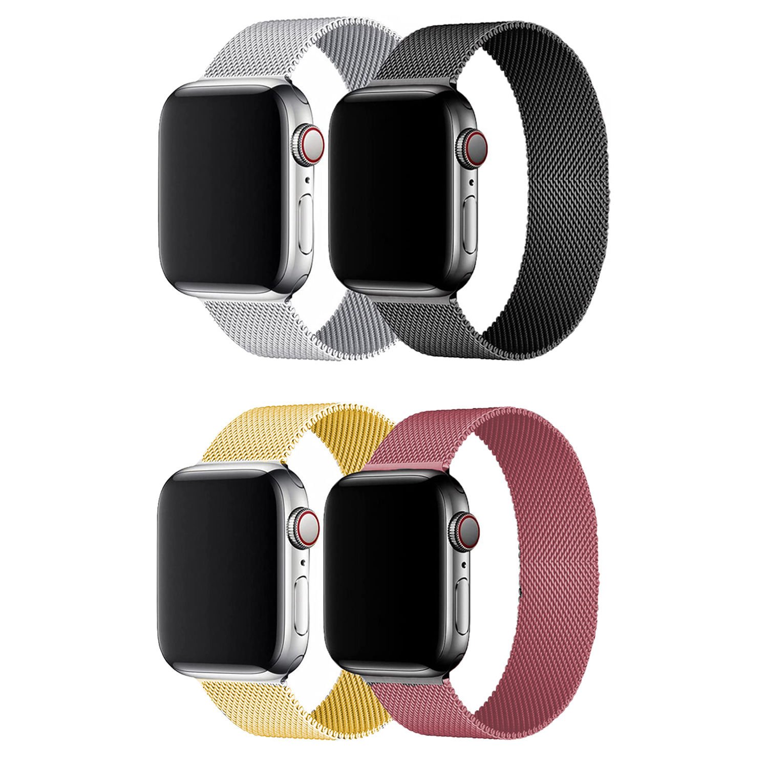 Microcase 40-42 mm Akıllı Saatler için 20 mm Manyetik Metal Kordon Kayış - KY14