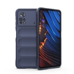 Microcase Xiaomi Poco X4 Pro 5G Miami Serisi Darbeye Dayanıklı Silikon Kılıf - Lacivert