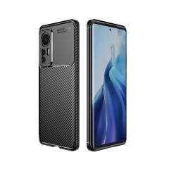 Microcase Xiaomi Mi 12 Maxy Serisi Carbon Fiber Silikon Kılıf-Siyah