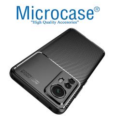 Microcase Xiaomi Mi 12 Maxy Serisi Carbon Fiber Silikon Kılıf-Siyah