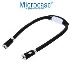 Microcase Boyun Askılı Esnek Led Lamba Gece Kitap Okuma Işığı - AL2485 SİYAH